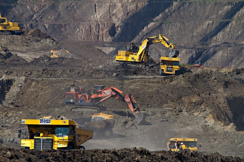 Mining site in remote landscape