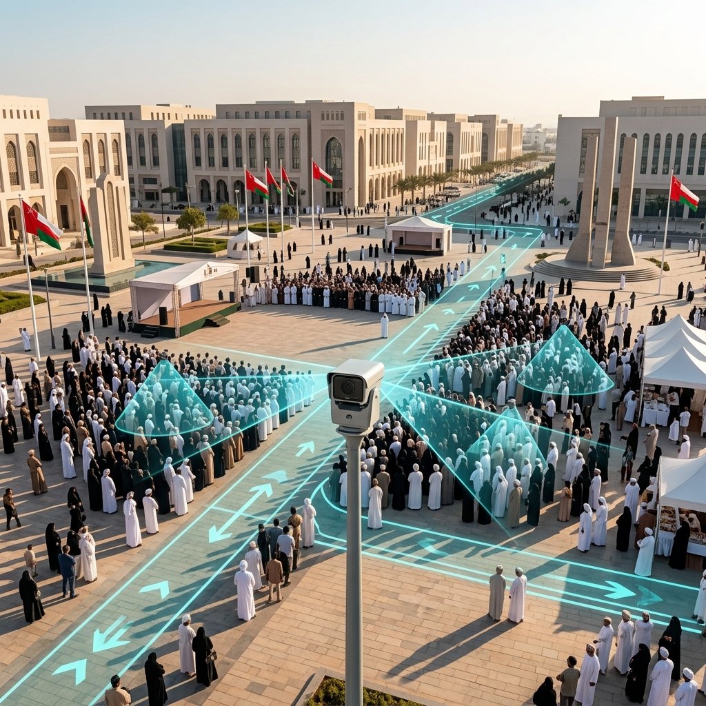 Public event with dense crowd in a city plaza
