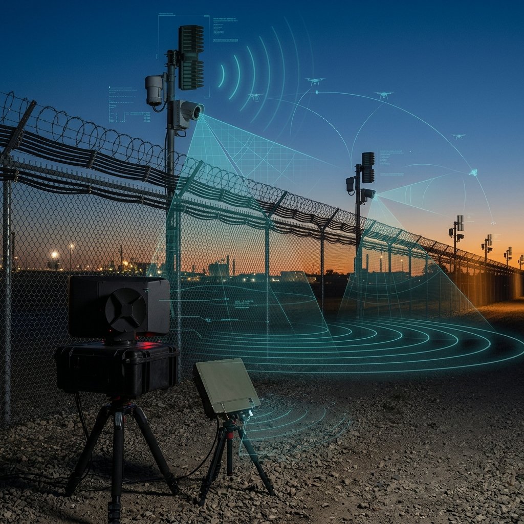 Perimeter intrusion detection fence and sensors
